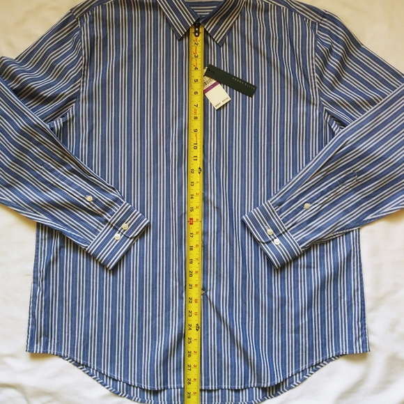Perry Ellis Dress Shirt Bay Blue - Picture 8 of 10